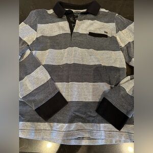NUKUTAVAKE Boys Size 10 Black & Grey Striped Long Sleeve Tee Shirt